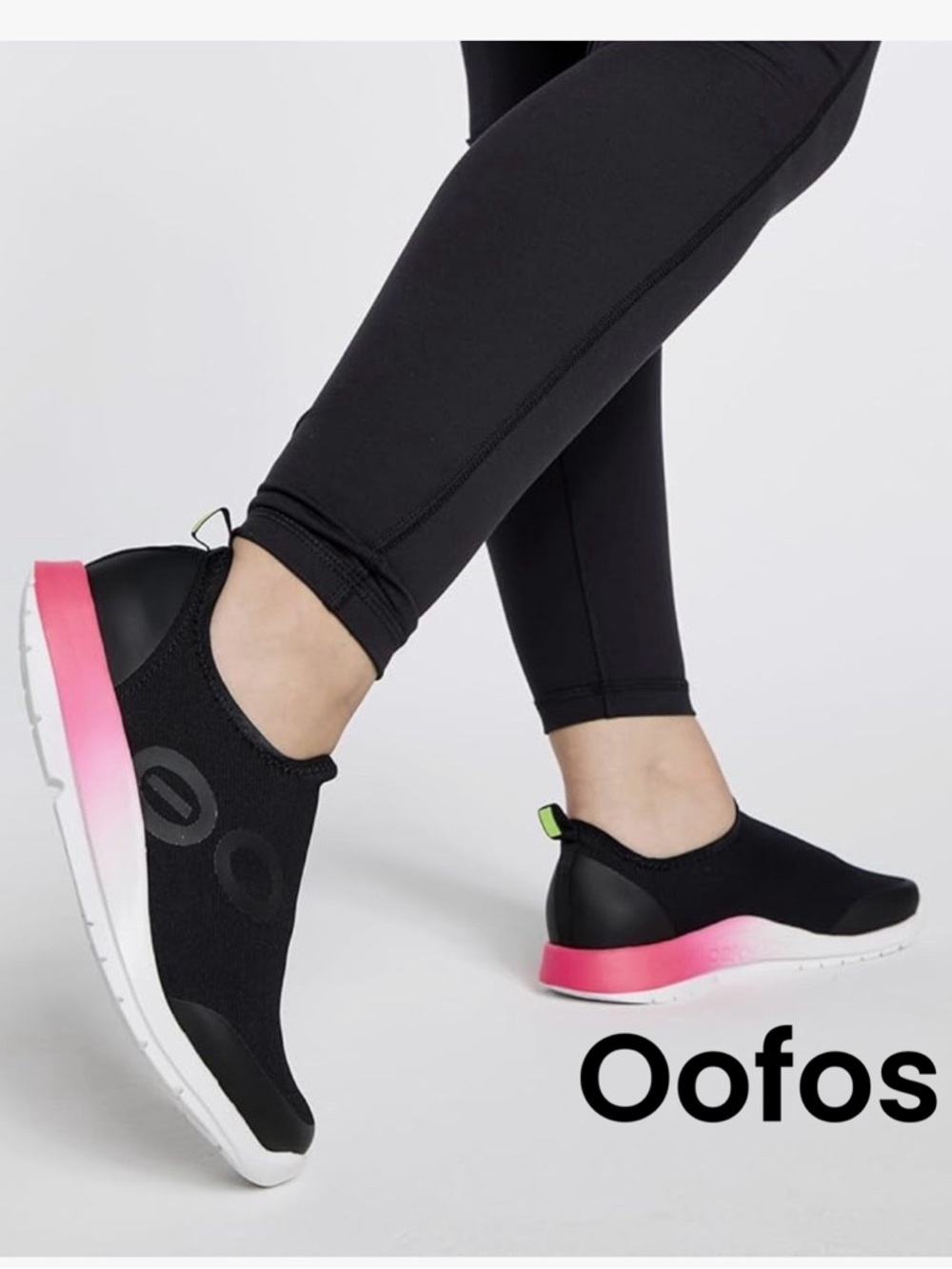 OOFOS pink fade recovery shoes